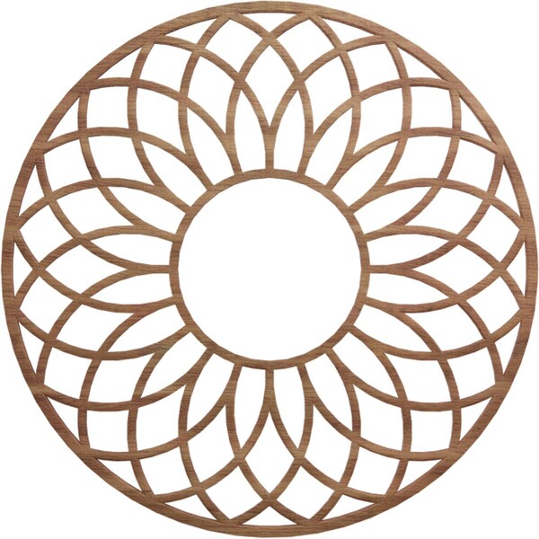 Ekena Millwork Cannes Wood Fretwork Pierced Ceiling Medallion, Walnut, 22"OD x 7 1/2"ID x 1/4"T CMWP22X22X0250CNWA - main